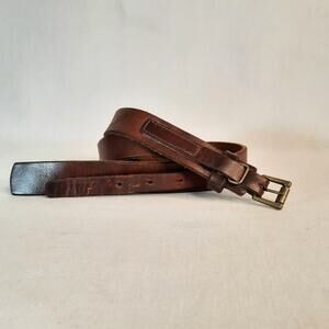 Vintage Dockers English Equestrian Style Leather Belt XSmall Waist Penny Brown